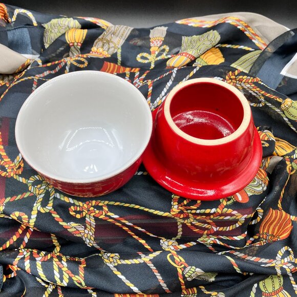 *EMILE HENRY* France Modele Depose 16.10 Red Butter Bell Pot Keeper Crock - Picture 2 of 6